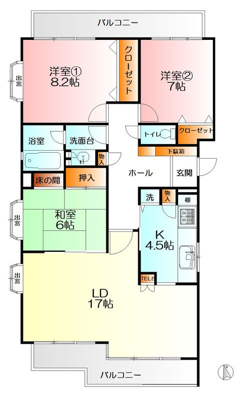 川崎市多摩区西生田３丁目の賃貸マンションの間取り