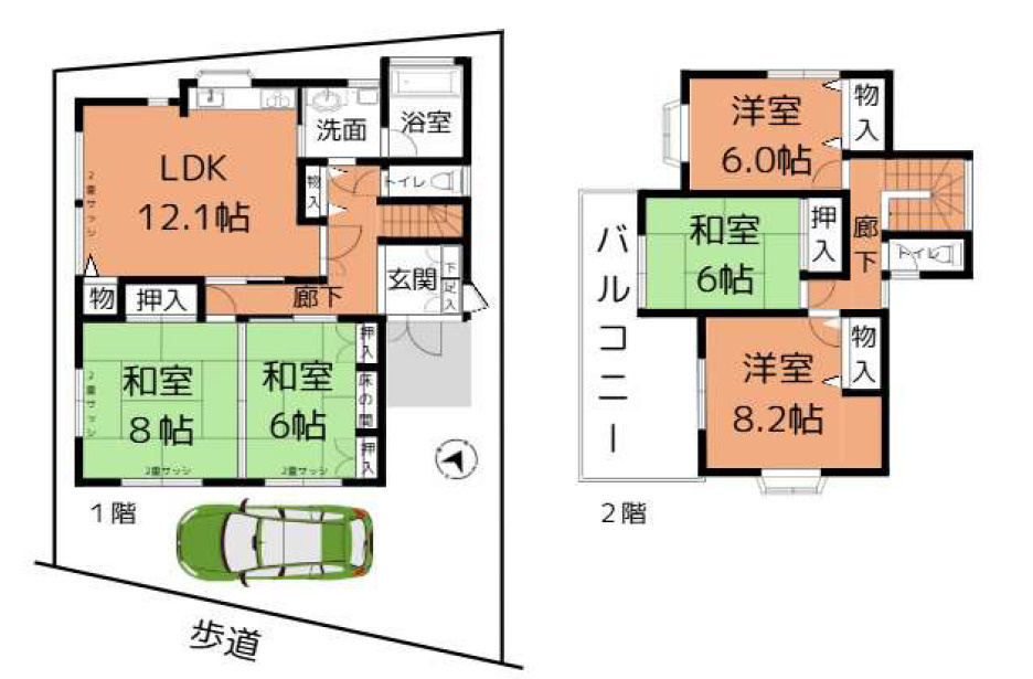 加古郡播磨町北野添2丁目　中古戸建の間取り|5LDKです。