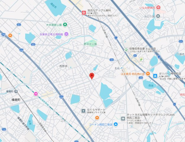 加古郡播磨町北野添2丁目　中古戸建の地図