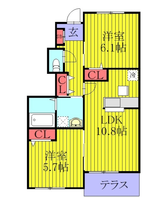 ヴィラ・ハイライズ【仲介手数料：50％OFF】対象物件！の間取り