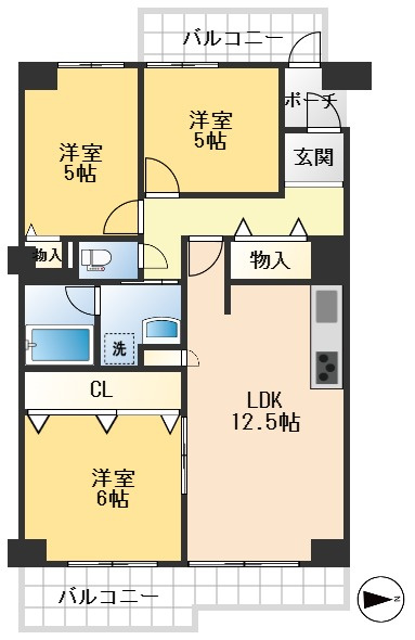 グリーンタウン島江　4号棟の間取り