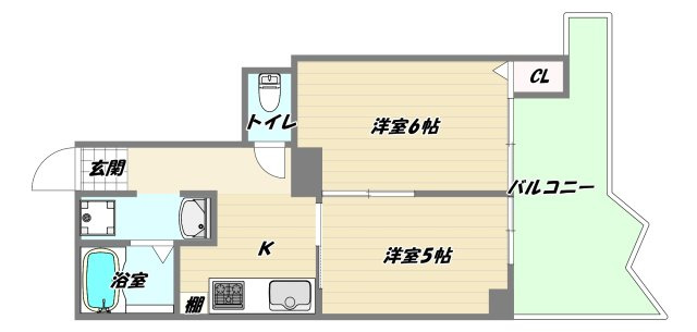 大阪市淀川区宮原１丁目の賃貸マンションの間取り