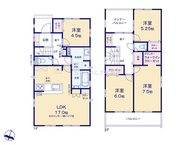 【間取り】 | 江南市飛高町栄104『仲介料無料』新築戸建て | 1号棟