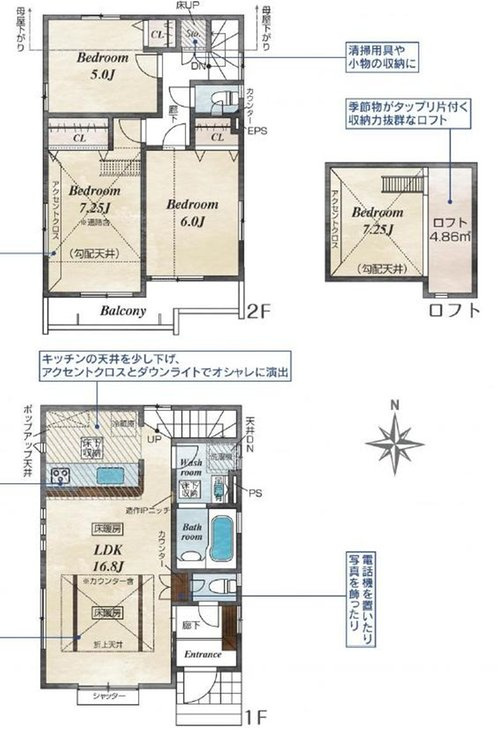 【Blooming Garden】国分寺市北町１丁目の間取り|〇本物件【２号棟】の間取・平面図です〇　敷地面積:102.08㎡　建物面積:80.59㎡　
