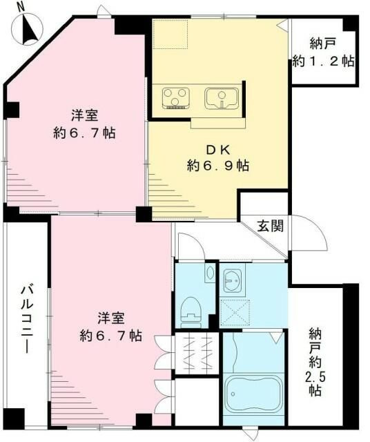 ビューノ北新宿の間取り