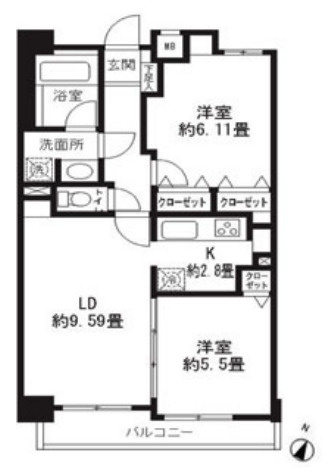 【間取り】 | レジディア三軒茶屋Ⅱ