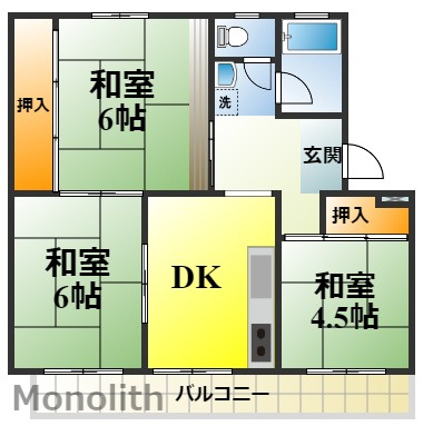 鶴山台9号棟の間取り