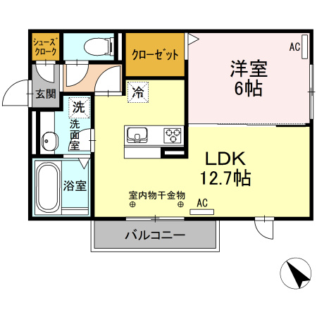 レセンテ上野Ａの間取り