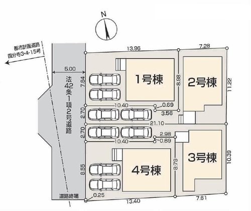 【Livele Garden.S】国分寺北町第三の区画図|カースペース2台確保！
近隣は落ち着いた環境の住宅街♪公園も近く、自然を感じられます