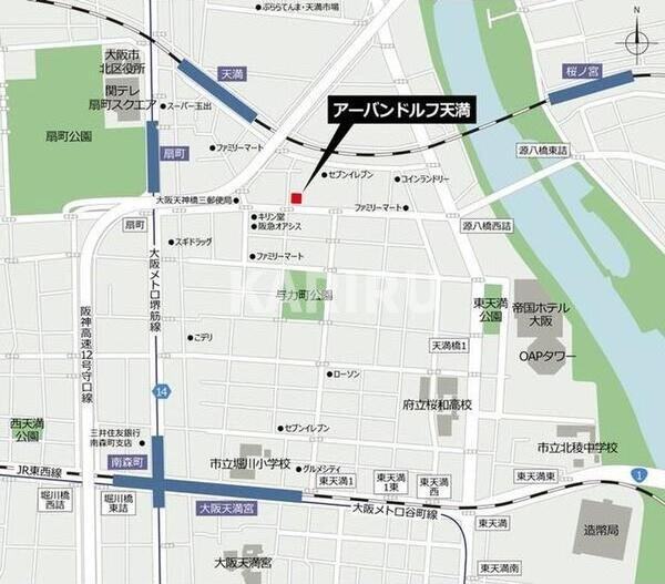 アーバンドルフ天満の地図