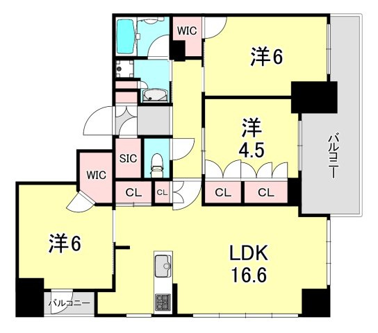 ジオタワー堺筋本町の間取り