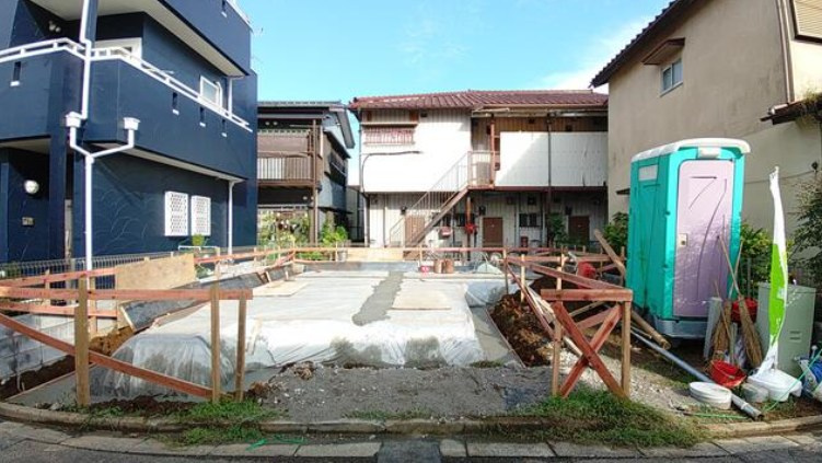 仲介手数料無料　クレイドルガーデン所沢市東狭山ヶ丘第17・新築全1棟の前面道路含む現地写真