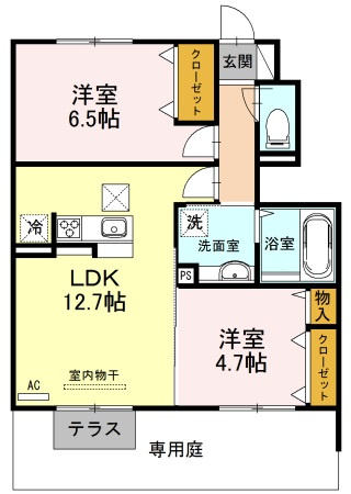 キャム月見山Ⅲの間取り