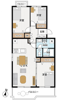 【間取り】 | 蓮田駅前住宅　六号棟