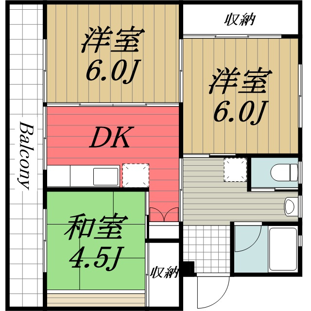 【間取り】 | ビレッジハウス成田　2号棟