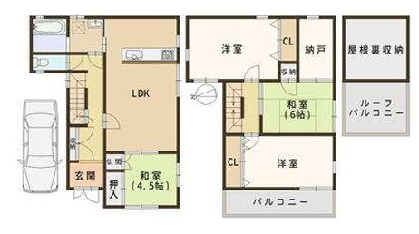 藤井寺小山8丁目　中古戸建ての間取り