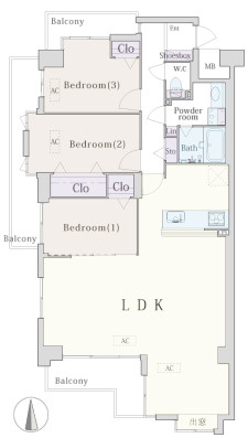 ファミネス元住吉の間取り