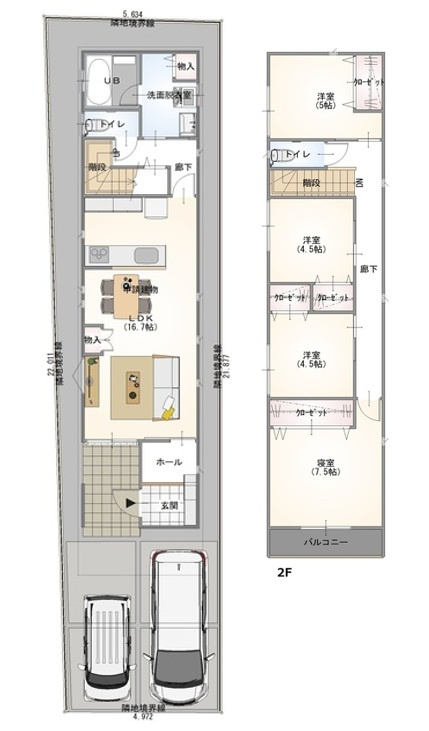 笠松町清住町分譲の間取り|4LDK・リビング収納・洗面３帖・主寝室南向き