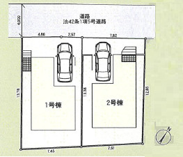 小田原市蓮正寺第18　新築戸建　全2棟1号棟の区画図