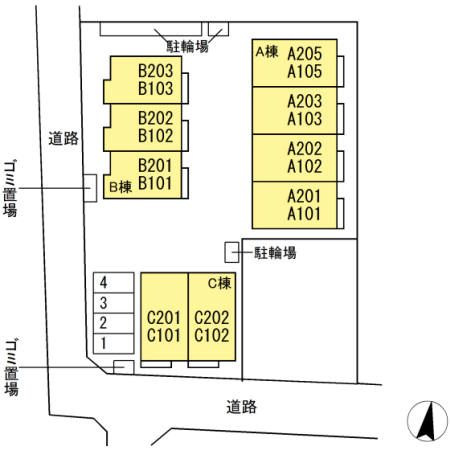 ソレイユ三原台　Bの区画図