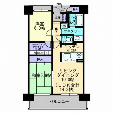 アルファステイツ天神大橋の間取り|間取図