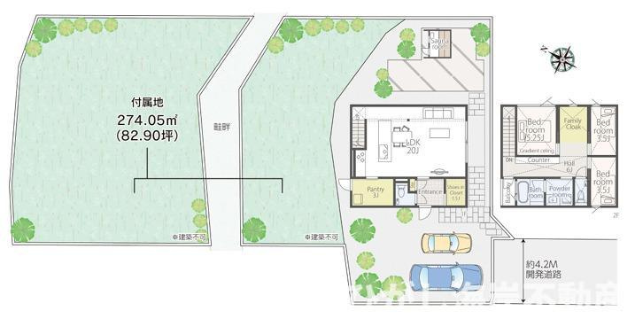 茅ヶ崎市芹沢　新築戸建　全２棟の間取り|サウナ付　３LDK