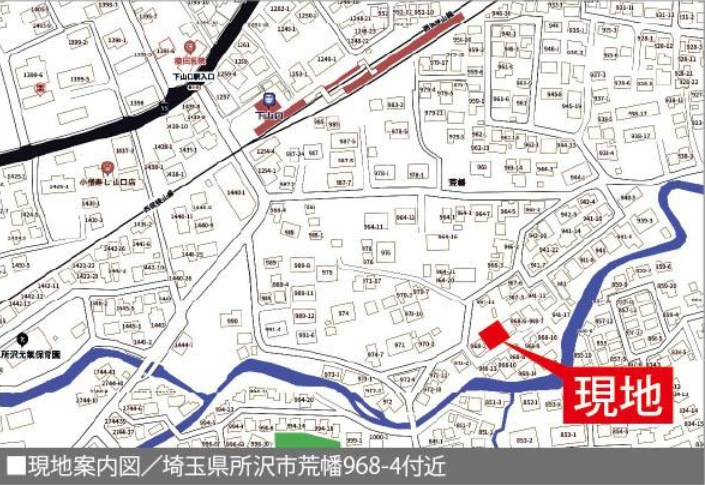 仲介手数料無料　ラビングタウン所沢市荒幡・新築全1棟の地図