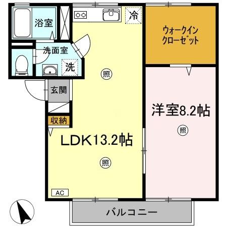 エバーグリーン　B棟の間取り
