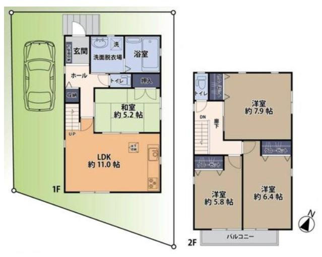 川越市的場　中古一戸建の間取り