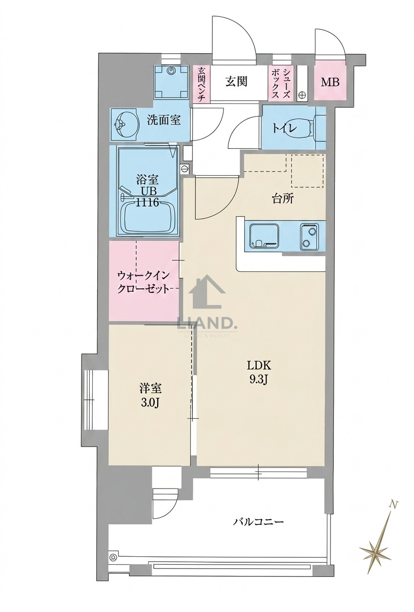 コモテリア渡辺通　春吉小学校区の間取り|コモテリア渡辺通