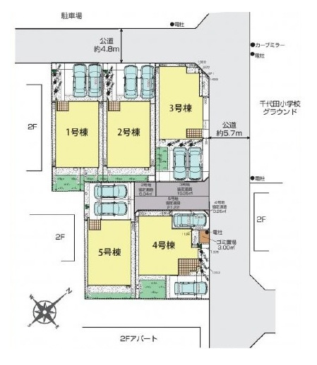 坂戸市千代田2丁目新築戸建の区画図