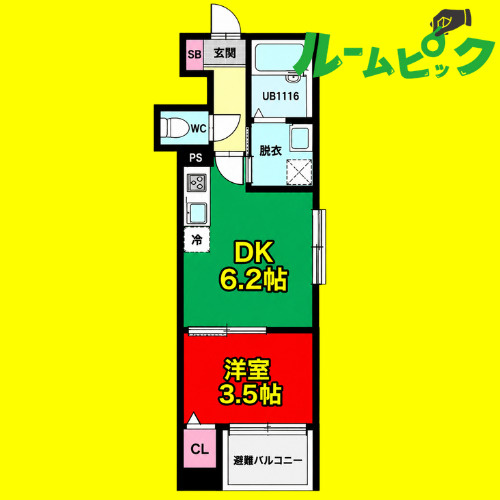 ボヌール栄生　名古屋市賃貸　仲介手数料無料の間取り
