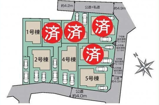 あきる野野辺　新築　全8棟　1号棟の区画図