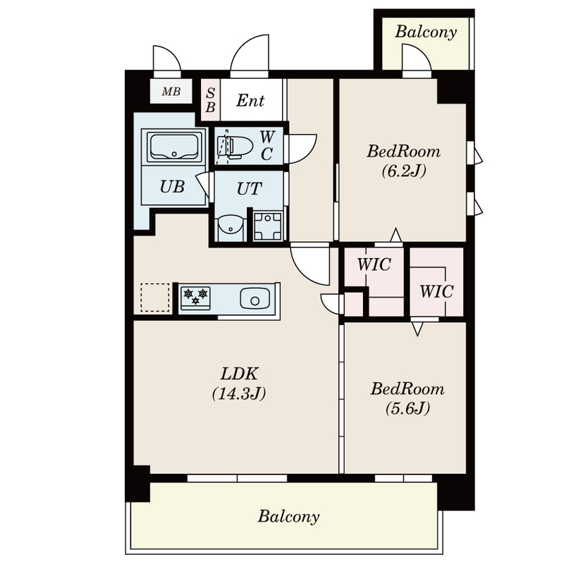 S-RESIDENCE半道橋achieveの間取り|使いやすい間取りです。