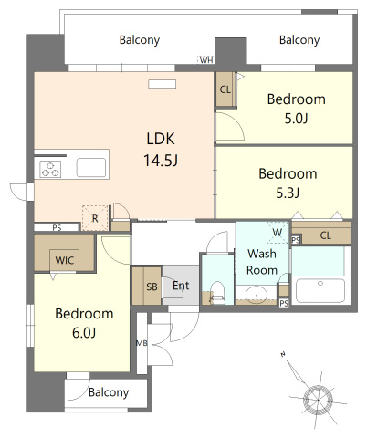 S-RESIDENCE博多駅東awesomeの間取り