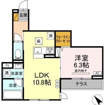 市川市塩焼４丁目のアパートの間取り