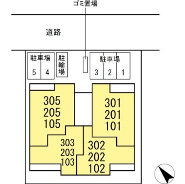 市川市塩焼４丁目のアパートの区画図