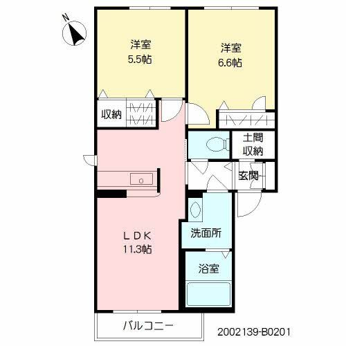 メゾンケイ　Ｂ棟の間取り