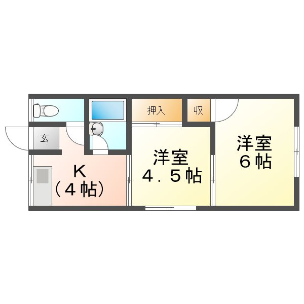 コーポセイゲツ西棟の間取り