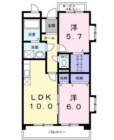 サンライズ中和田の間取り