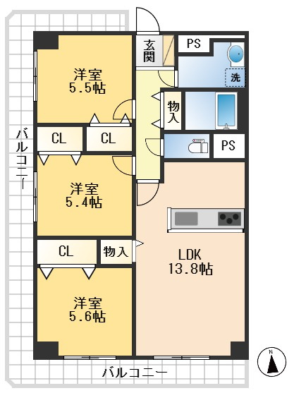 豊中ハウスの間取り