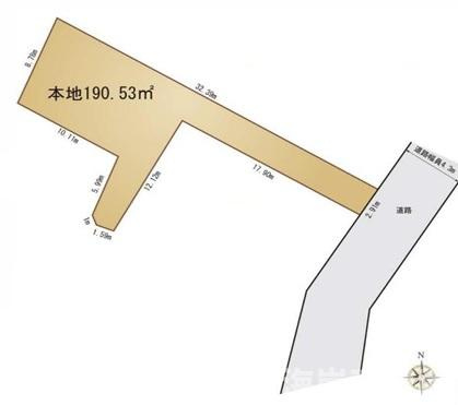 茅ヶ崎市萩園　売地の土地図|土地図