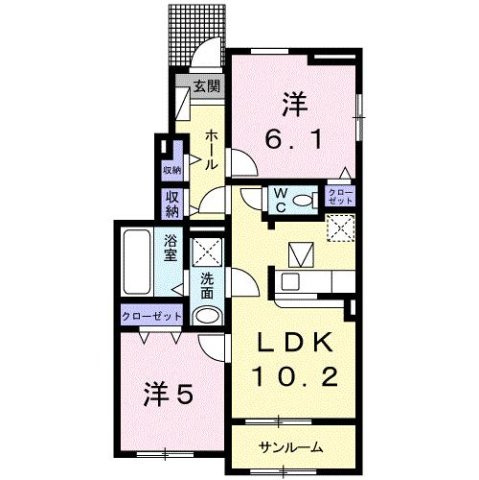 レジデンス小山　Ⅰの間取り