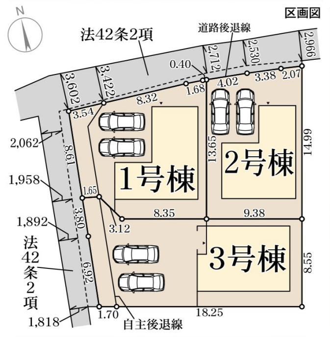 高砂市荒井町中町（全3棟）1号棟の区画図|1号棟です。
