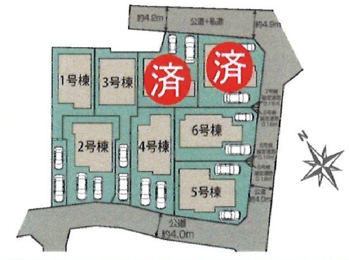 あきる野野辺　新築　全8棟　5号棟の区画図