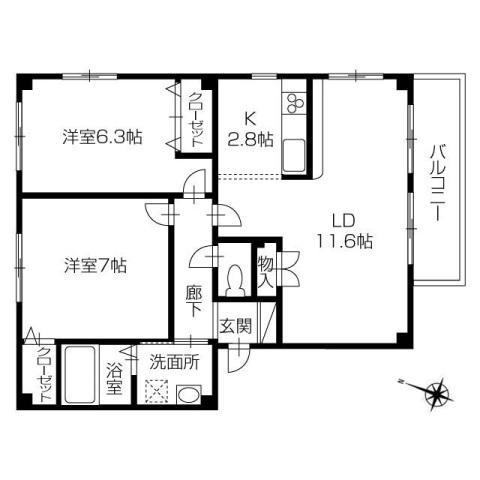 フォブール世俵Ａの間取り|間取図