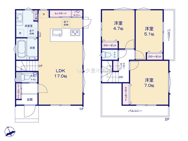 《仲介手数料無料》富士見市大字水子1380-10新築一戸建てフェリシティの間取り