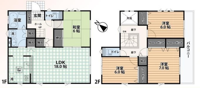 坂戸市片柳　中古売戸建の間取り