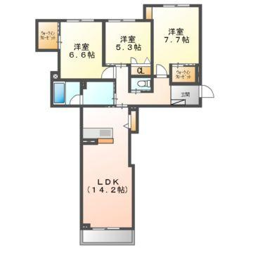 セレーノ庭瀬の間取り