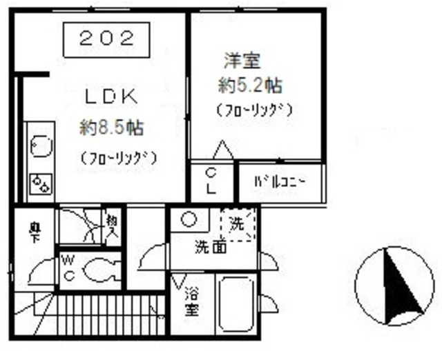 杉並区本天沼２丁目のアパートの間取り